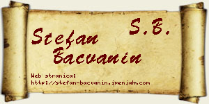 Stefan Bačvanin vizit kartica